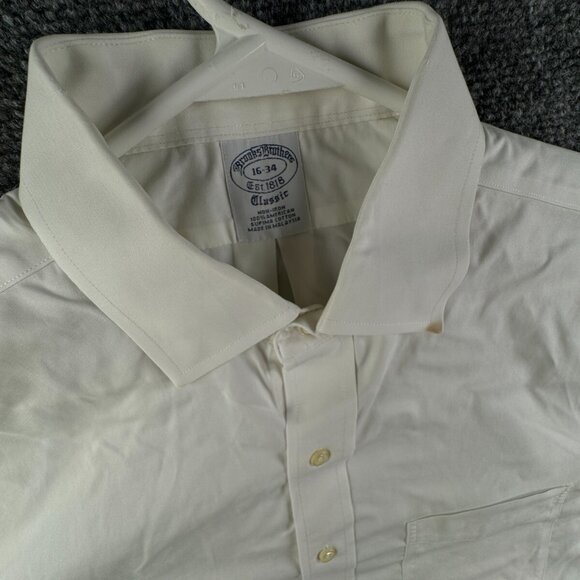 Brooks Brothers Men Non Iron Button Up Shirt Long Sleeve White 16 34 Classic Fit - Picture 7 of 16
